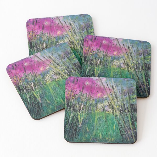 Item preview, Abstract flowers in a sunset field by Kzacreative designed and sold by Kzacreative.