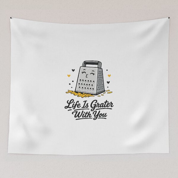 Item preview, Life Is Grater With You – Cute Cheese Grater Pun Design designed and sold by Apotheosis by Irie Meraki.