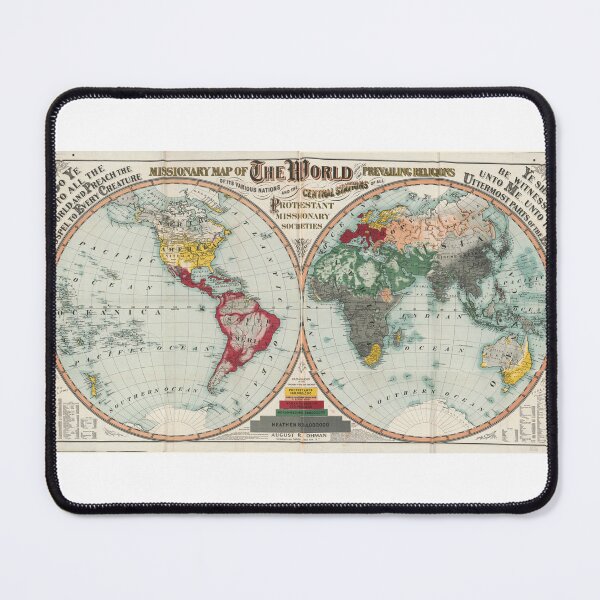 Item preview, Vintage 1902 Missionary Map of the World designed and sold by Bart4jesus.