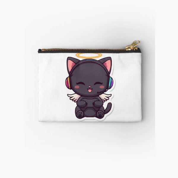 Item preview, Cute Angel Gamer Cat Kawaii Sticker with RGB Headphones designed and sold by Stylestickers55.