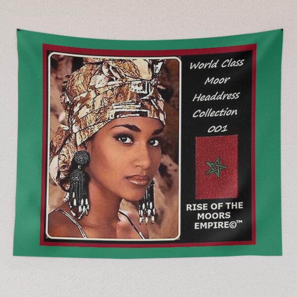 Item preview, Mu’ur (UM) Empire™ al-Benhadiel©™ design, Worldclass Moor Headdress 001, green background designed and sold by HardyKnitDesign.