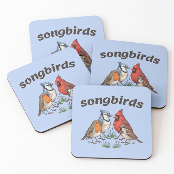Item preview, Backyard Songbirds Group Bird Illustration designed and sold by Go Karillo.