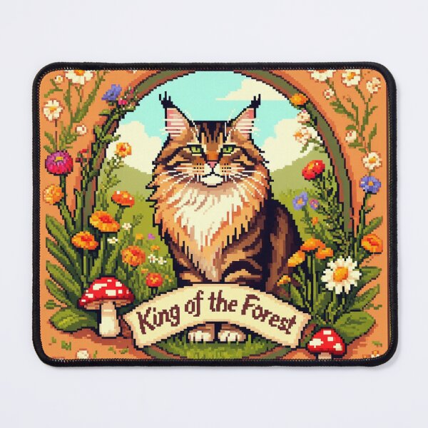 Item preview, Maine Coon Pixel Art King of Forest Cat Sticker Gift designed and sold by barbastyle.