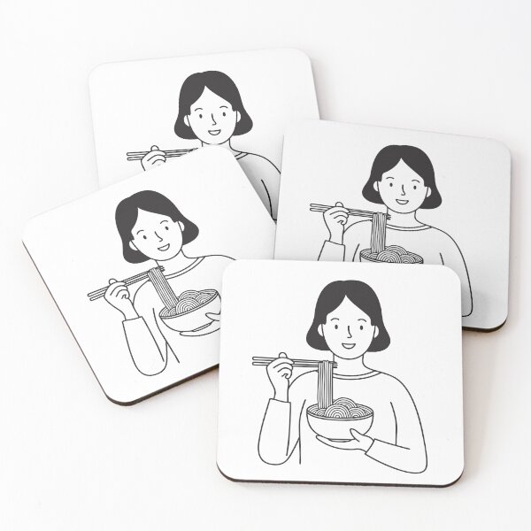 Item preview, A bowl of udon placed in front of someone holding chopsticks designed and sold by rasagamastore.