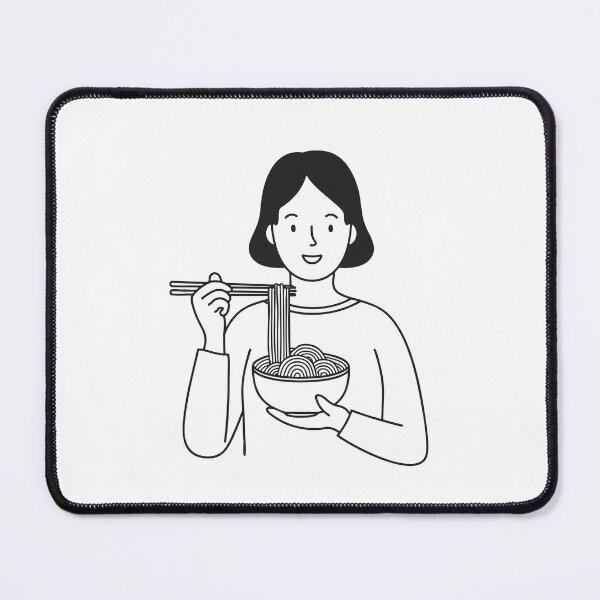 Item preview, A bowl of udon placed in front of someone holding chopsticks designed and sold by rasagamastore.