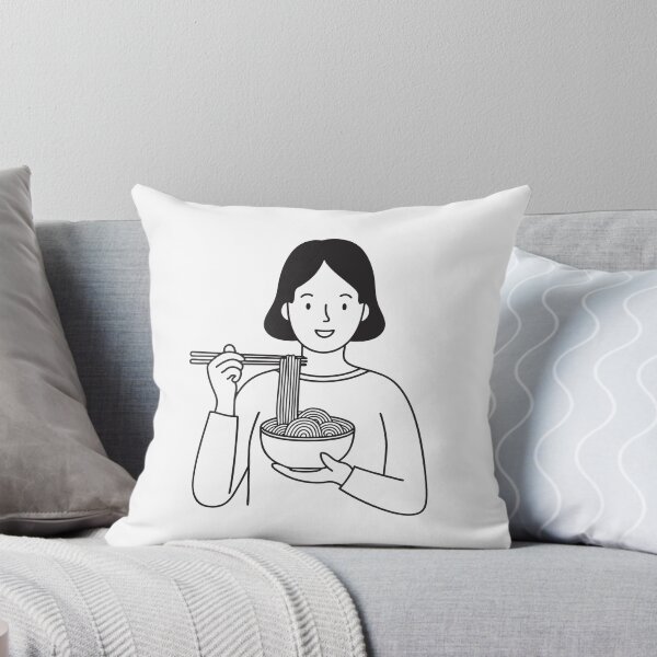 Item preview, A bowl of udon placed in front of someone holding chopsticks designed and sold by rasagamastore.