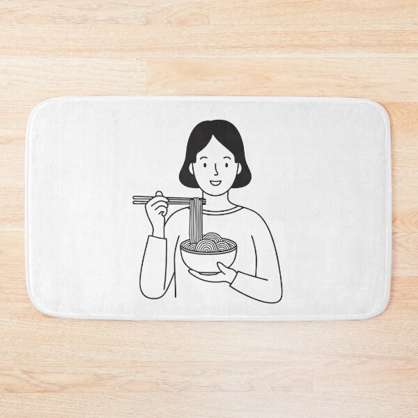 Item preview, A bowl of udon placed in front of someone holding chopsticks designed and sold by rasagamastore.
