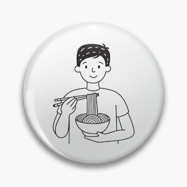 Item preview, A bowl of udon served before a person grasping chopsticks designed and sold by rasagamastore.