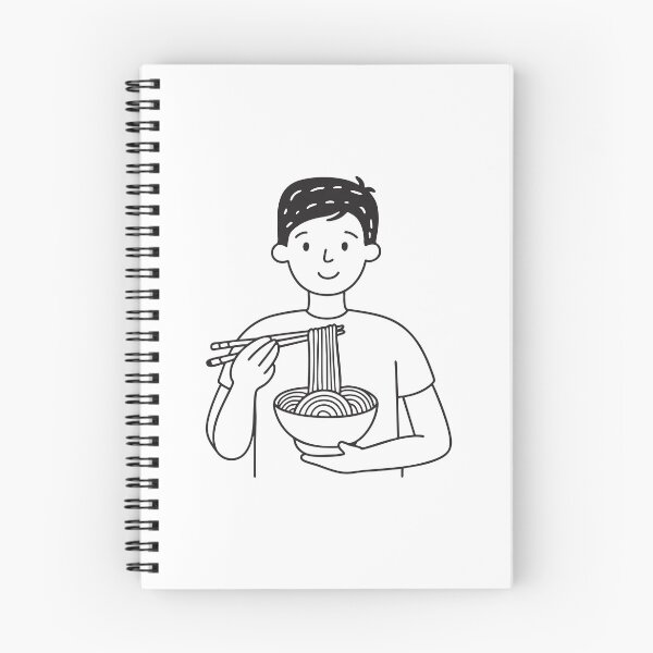 Item preview, A bowl of udon served before a person grasping chopsticks designed and sold by rasagamastore.