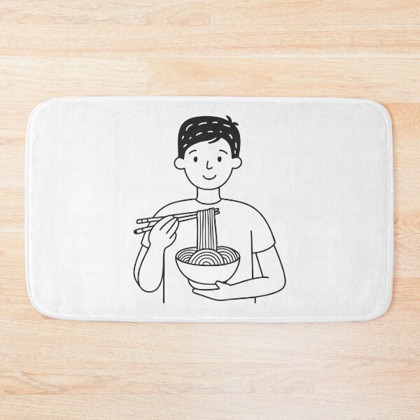 Item preview, A bowl of udon served before a person grasping chopsticks designed and sold by rasagamastore.