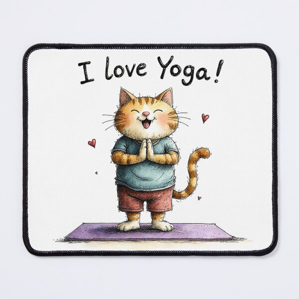 Item preview, I Love Yoga Cat Funny T-Shirt Sticker Cat Lover Gift designed and sold by barbastyle.