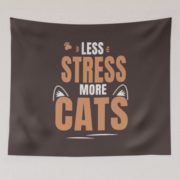 Item preview, Less Stress More Cats | Premium Cat Lover Typography Design designed and sold by HeartAndArtShop.