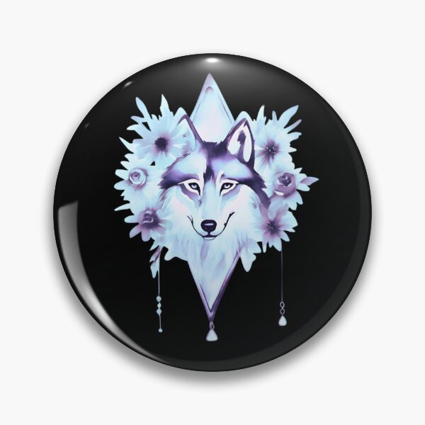 Item preview, Ethereal Cyber Pastel Wolf Diamond Floral Graphic designed and sold by TrinovaCreates.