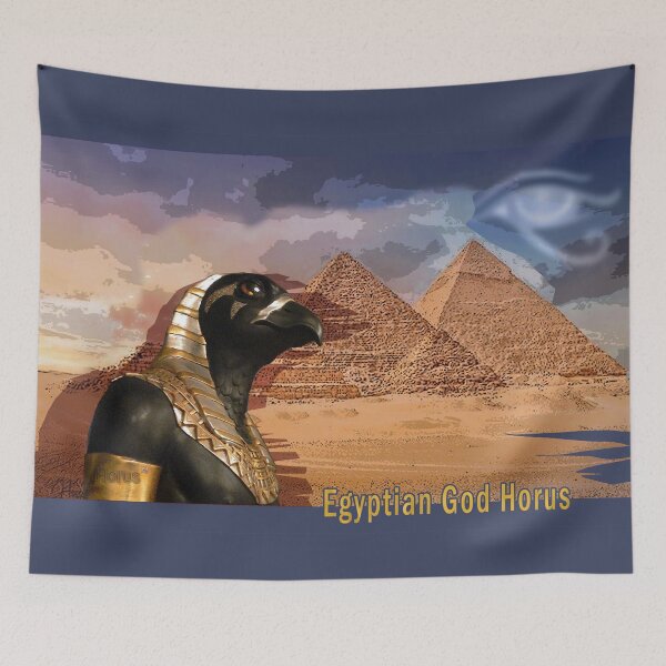 Item preview, Horus Egyptian Falcon God Watching Over Pyramids (by ACCI)  designed and sold by VanyssaGraphics.