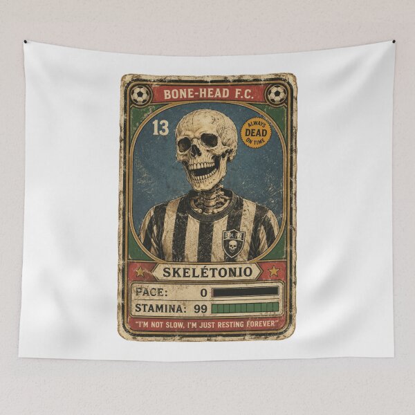 Item preview, Vintage Skeleton Soccer Trading Card Poster designed and sold by Anne97s.