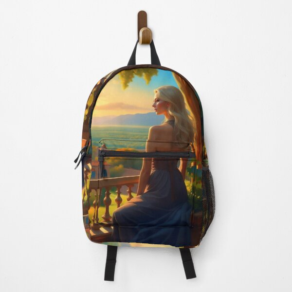 Item preview, Tuscan Sunset Blonde Woman Looking Through Window Painting designed and sold by UmSkelig834.