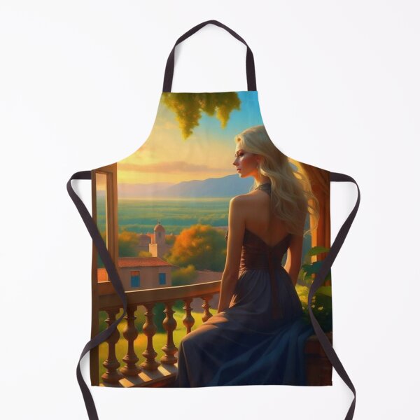 Item preview, Tuscan Sunset Blonde Woman Looking Through Window Painting designed and sold by UmSkelig834.