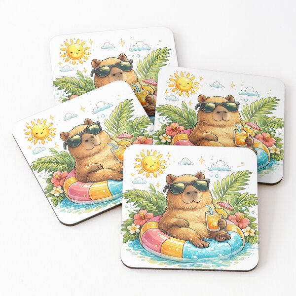 Item preview, Cute Capybara Summer Vibes | Tropical Pool Float Cartoon designed and sold by AMIR PRO .