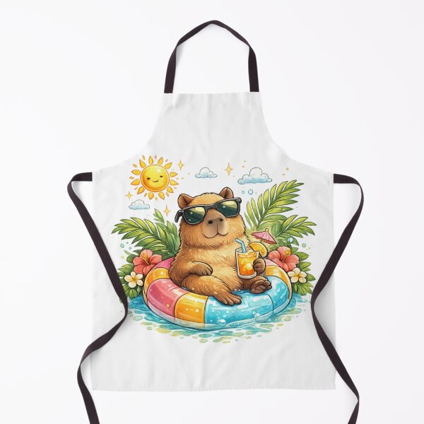 Item preview, Cute Capybara Summer Vibes | Tropical Pool Float Cartoon designed and sold by AMIR PRO .