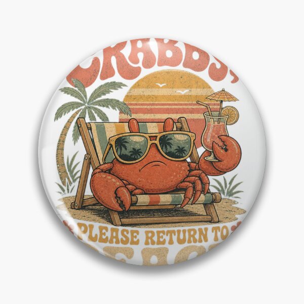 Item preview, If Crabby Please Return to Beach Retro Summer designed and sold by mo-carnival.