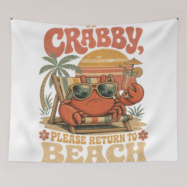 Item preview, If Crabby Please Return to Beach Retro Summer designed and sold by mo-carnival.