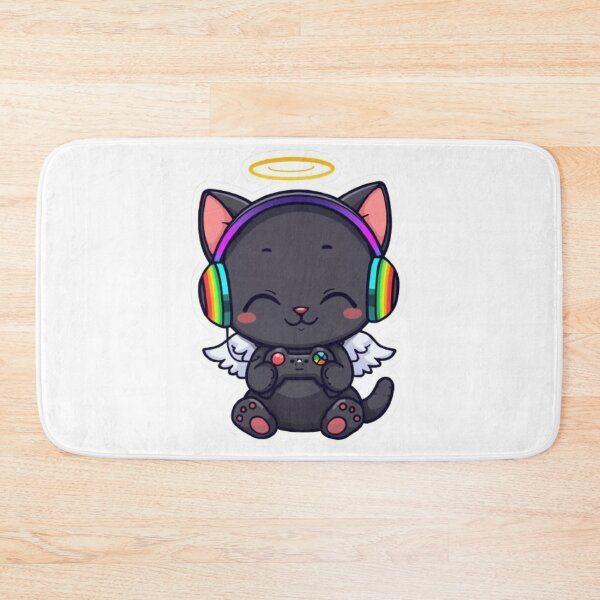 Item preview, Cute Gamer Cat Angel Chibi Design for Gaming and Cat Lovers designed and sold by Stylestickers55.