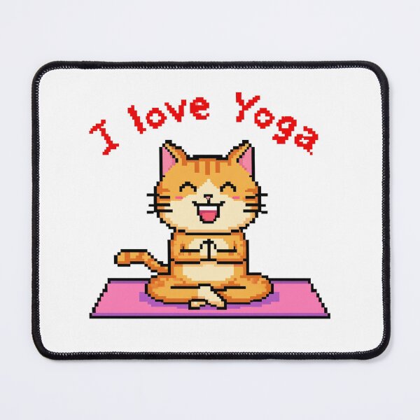 Item preview, Cat Yoga Pixel Art Sticker I Love Yoga Retro Cat Gift designed and sold by barbastyle.