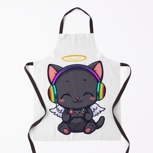 Item preview, Cute Gamer Cat Angel Chibi Design for Gaming and Cat Lovers designed and sold by Stylestickers55.