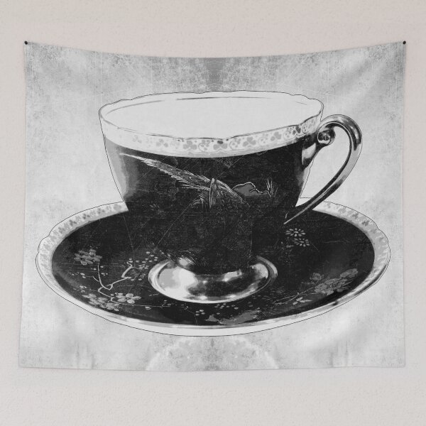Item preview, Vintage Bone China Teacup Saucer Dark Victorian Porcelain Art designed and sold by Ghoul Enterprises.