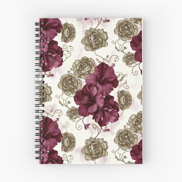 Item preview, Vintage Maroon Rose Floral Seamless Pattern designed and sold by IntelliMindDesigns.