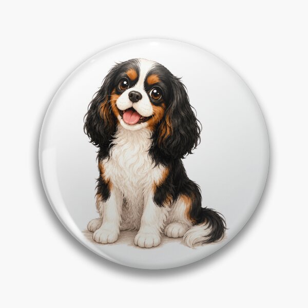 Item preview, Cavalier King Charles Spaniel Tricolor | Happy Companion Artwork designed and sold by SakuraWaStyle.