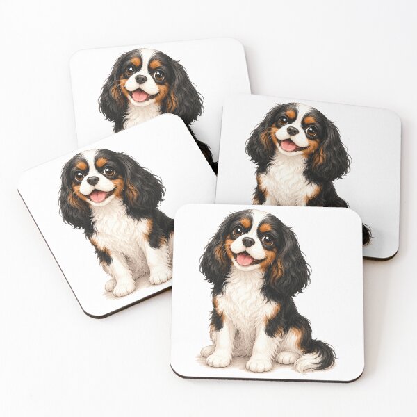Item preview, Cavalier King Charles Spaniel Tricolor | Happy Companion Artwork designed and sold by SakuraWaStyle.