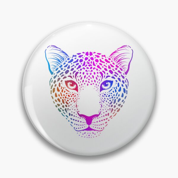 Item preview, Neon Rainbow Leopard Face Neon Line Art Portrait designed and sold by SolutionsArt.
