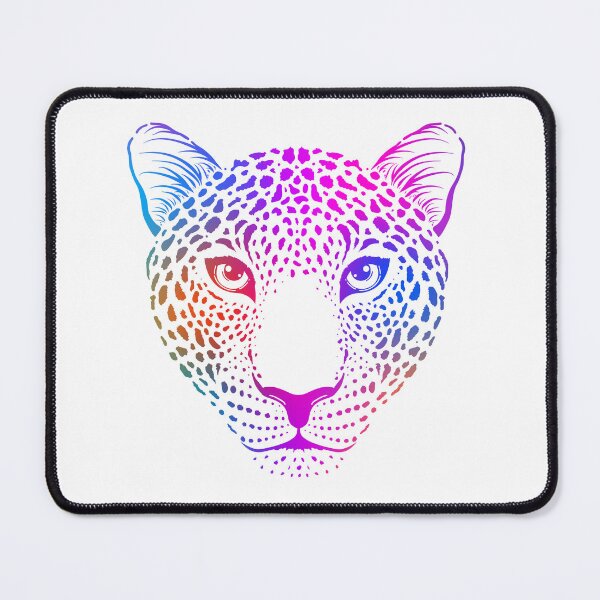 Item preview, Neon Rainbow Leopard Face Neon Line Art Portrait designed and sold by SolutionsArt.
