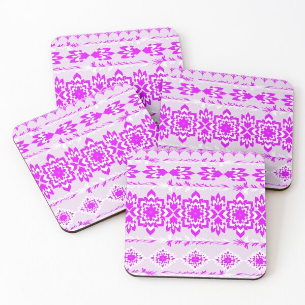 Item preview, Luxury Fuchsia Folk Floral Seamless Border Pattern with Ornamental Motifs designed and sold by Ei-Ei.