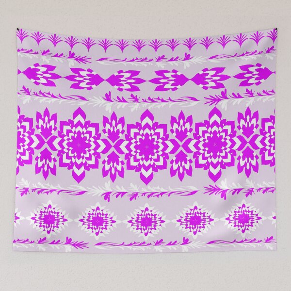Item preview, Luxury Fuchsia Folk Floral Seamless Border Pattern with Ornamental Motifs designed and sold by Ei-Ei.
