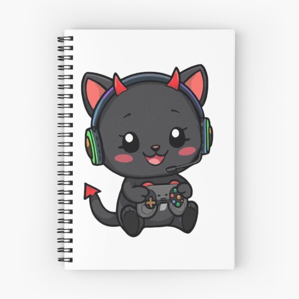 Item preview, Cute Devil Gamer Cat with RGB Headphones Kawaii Sticker designed and sold by Stylestickers55.