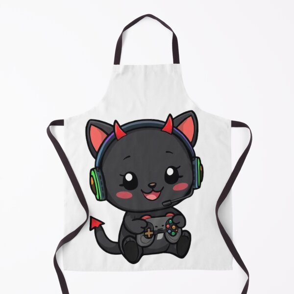 Item preview, Cute Devil Gamer Cat with RGB Headphones Kawaii Sticker designed and sold by Stylestickers55.