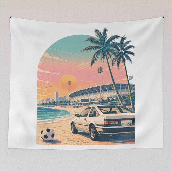 Item preview, Retro City Pop Beach Soccer Stadium designed and sold by Anne97s.