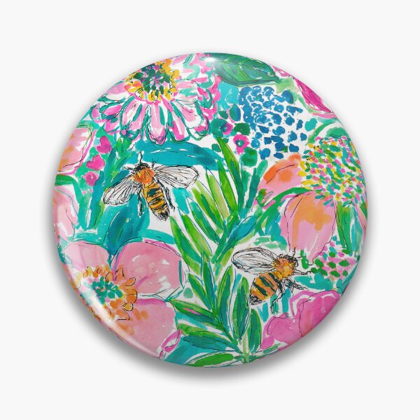 Item preview, Watercolour Bees and Flowers designed and sold by ThePreppyArtist.