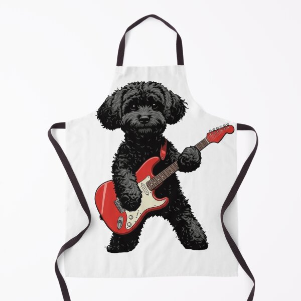 Item preview, Rock Star Black Poodle Playing Red Electric Guitar - Cute Dog Musician designed and sold by haitrieuic96.