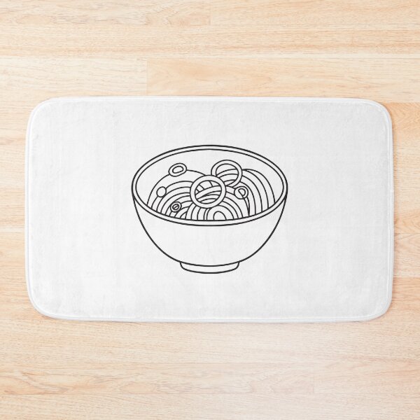 Item preview, A bowl of udon noodles topped with green onion slices designed and sold by rasagamastore.