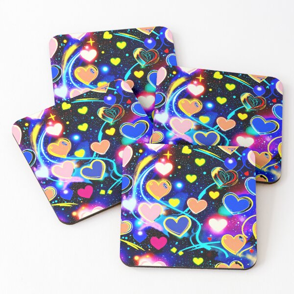 Item preview, Galaxy Neon Hearts Pattern – Colorful Love Aesthetic Design designed and sold by IMuDesigner.