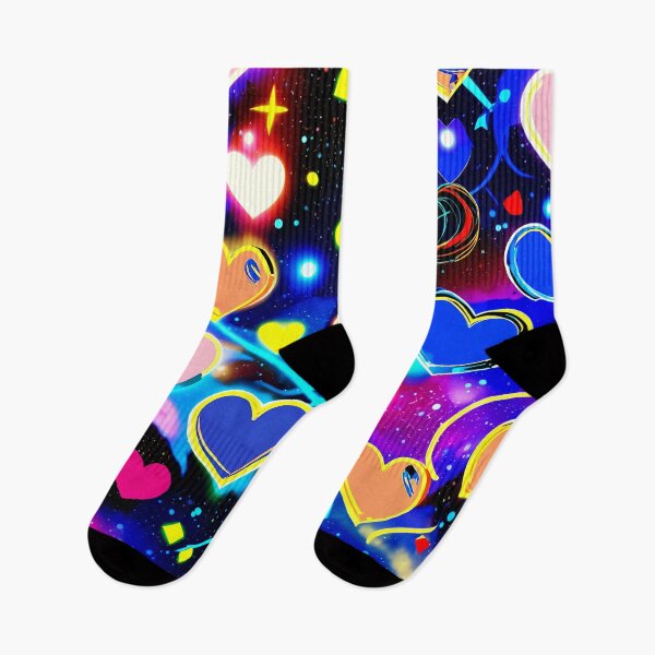 Item preview, Galaxy Neon Hearts Pattern – Colorful Love Aesthetic Design designed and sold by IMuDesigner.