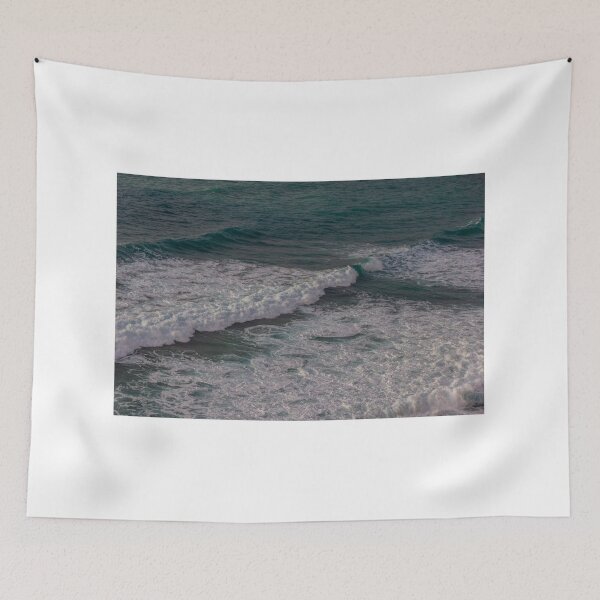 Item preview, Ocean Waves Crashing Over Turbulent Sea With White Foam and Rolling Surf Along Coastline designed and sold by Nmallia.