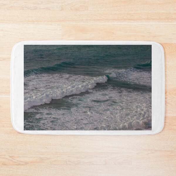 Item preview, Ocean Waves Crashing Over Turbulent Sea With White Foam and Rolling Surf Along Coastline designed and sold by Nmallia.