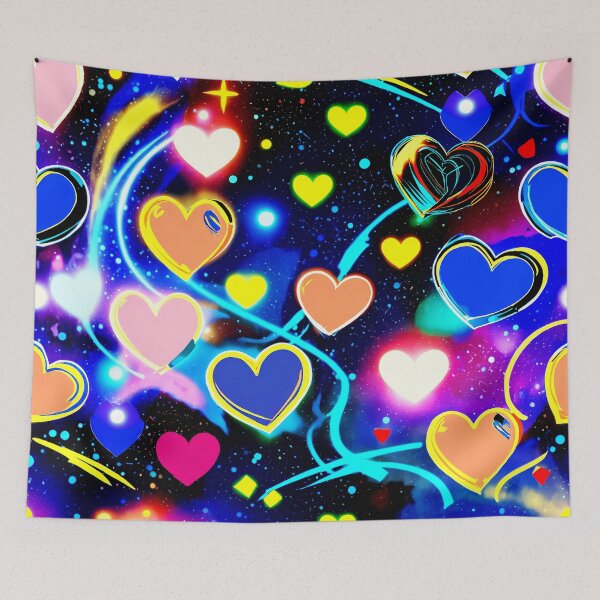 Item preview, Galaxy Neon Hearts Pattern – Colorful Love Aesthetic Design designed and sold by IMuDesigner.