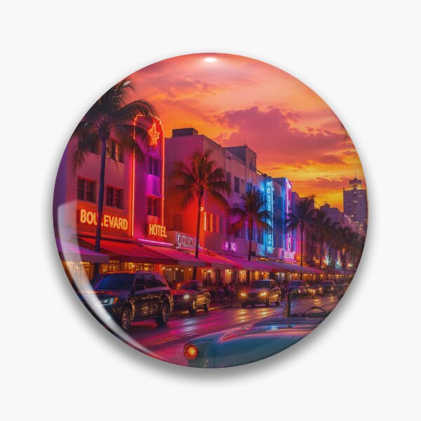Item preview, Retro car Miami at sunset designed and sold by Galerie-Concept.