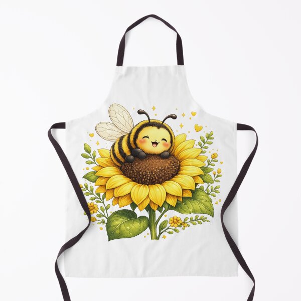 Item preview, Cute Bee on Sunflower | Kawaii Happy Bumblebee Floral Design designed and sold by AMIR PRO .