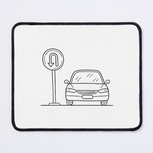 Item preview, Car Stopped Near U Turn Sign designed and sold by rasagamastore.